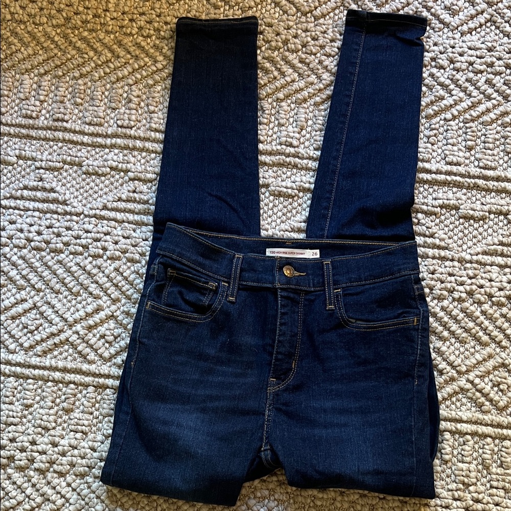 Levi's 720 Deep Indigo Women's High Rise Super Skinny Jeans 26